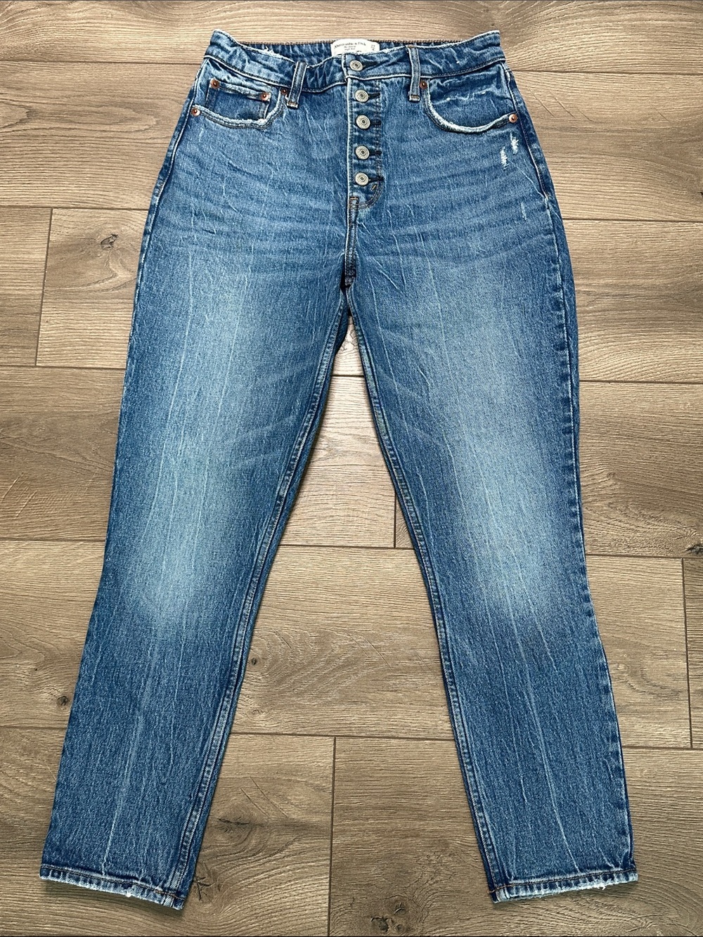 Abercrombie & Fitch The Skinny High Rise Curve Love Stretch Blue Ankle Jeans 27